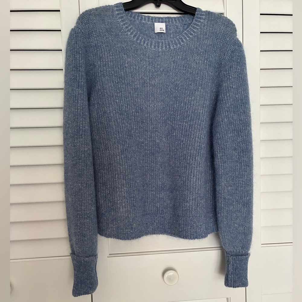 The Outnet Iris & Ink Blue Mohair Wool Blend Sweater